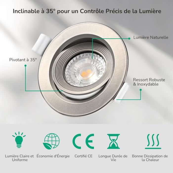 Emos Spot LED Encastrable 230V, 5W / 450lm, 50° orientable