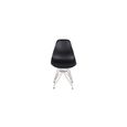 Lot de 4 Chaises avec pieds en métal chromé Chaise de salle à manger en Plastique Noir-3