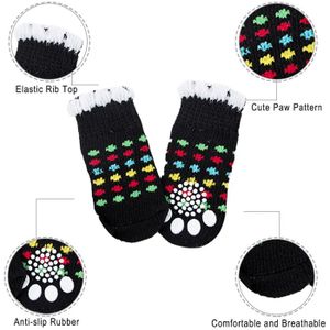 Chaussettes Antidérapantes Pour Chien - Taille L - Paire De 2 - Avec Semelle Silicone Et Scratch Réglable - Protection Coussinets - 1