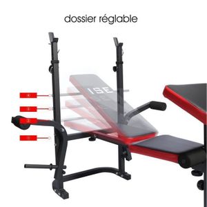 Ksport Banc de musculation r/églable I Banc de musculation pliable pour entra/înement court et long I Station de musculation efficace I Appareil de fitness professionnel pour la maison