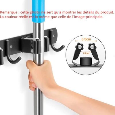 Porte Balais Mural Inoxydable Adhésif Mop Support Avec Crochets Pour Porte Balais Mural Inoxydable Adhésif Mop Support Avec Crochets Pour