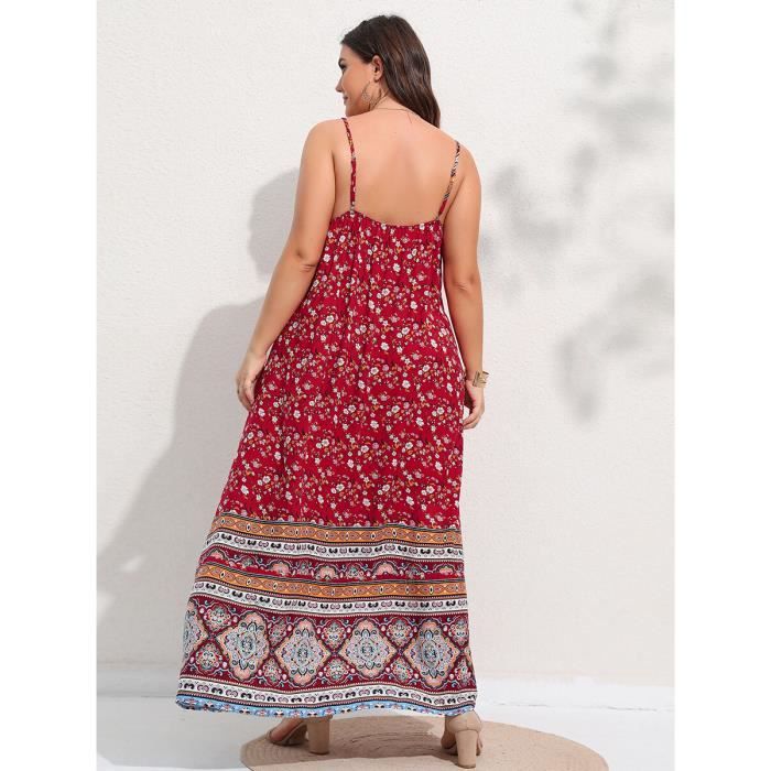 Tunique femme 2023 femme coton imprimé robe lâche grande plage