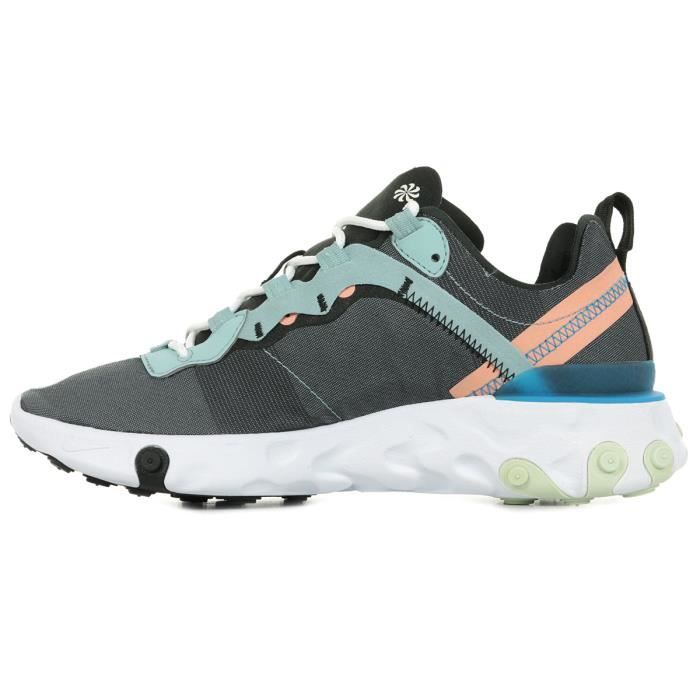 Baskets Nike React Element 55 Anthracite Bleu clair Rose