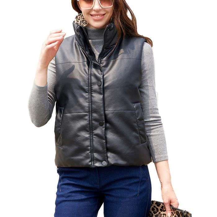 Veste en cuir manche outlet courte femme