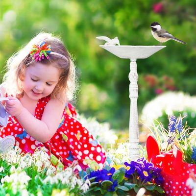 Relaxdays Abreuvoir à Oiseaux Sur Pied, En Fonte, Résistant