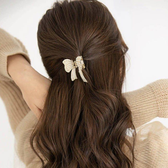 Pinces à cheveux nœud 4 pièces neuves Claire's filles Noël paillettes