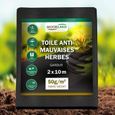 Moorland Gardur Toile Anti-Mauvaises Herbes 20 m² Largeur 2 m Permeable à l’Eau – Toile Paillage 100% Recyclable Résistant UV Noir-0
