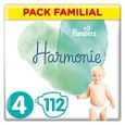Couches Pampers Taille 4 (9-14 kg) - Harmonie Couches, 112 couches, Pack Familial 81673935-0