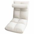 FHE -Chaise de canapé pliante - Chaise de sol avec support dorsal canapé pliant chaise lit canapé inclinable sol chaise Blanc-0