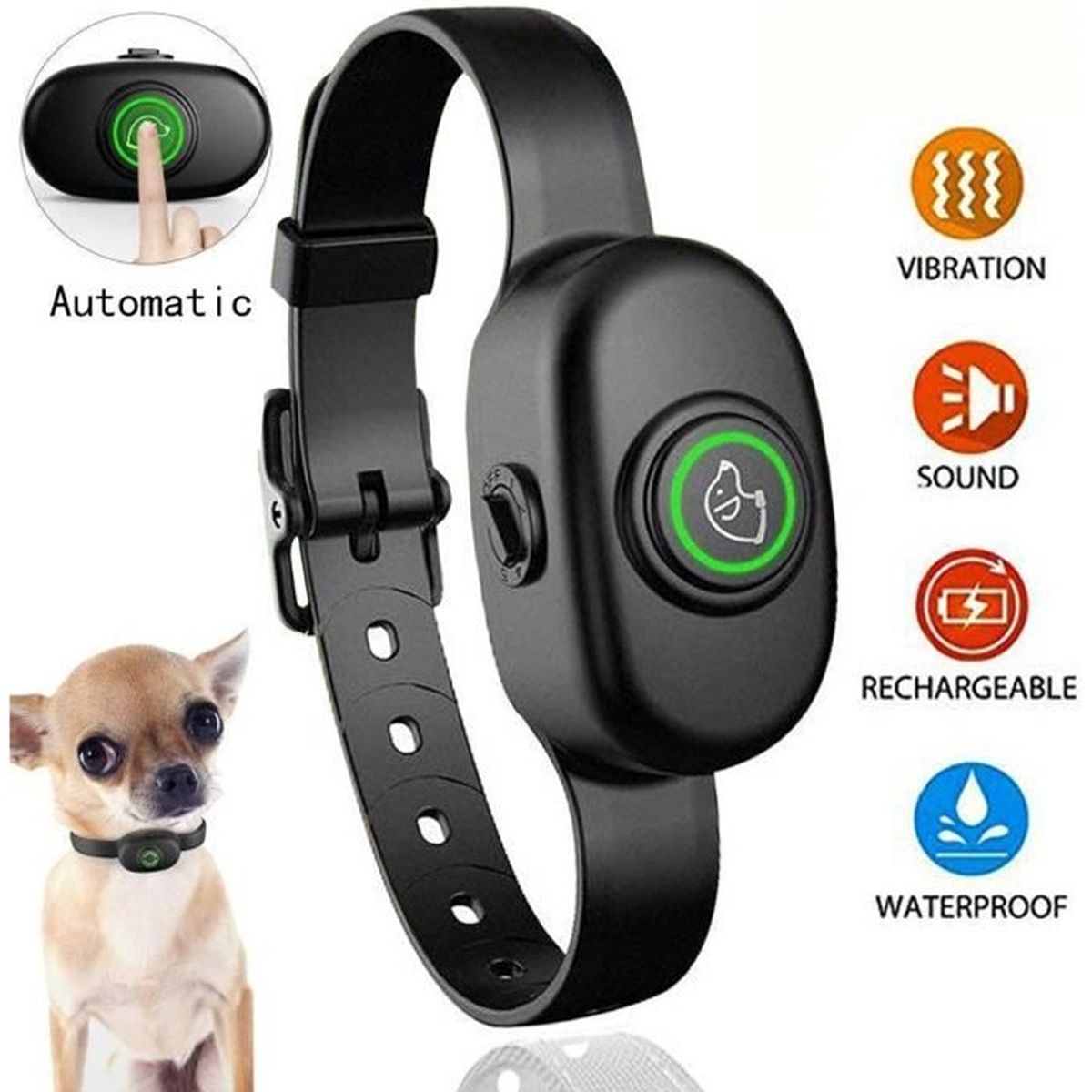 Collier Anti Aboiement Chien Automatique Rechargeable