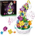 HOGOKIDS Boîte à Musique Jouet Musical avec Fleurs Artificielles à Construire et LED - Décoration et Cadeau Enfant/Adulte