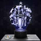 LAMPEPHOTO.FR Lampe 3d _ PSG Champions League - Accessoire, Figurine, Cadeau PSG Champions d'Europe - Veilleuse Led Tactile TOP