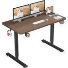 Dripex Bureau élévateur électrique,Bureau réglable en hauteur, 110 x 60 x 71-117 cm,Bureau Motorisé,Noyer+Noir