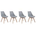 HAPPY GARDEN Lot de 4 chaises scandinaves NORA grises avec coussin