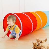 Tunnel Rampant pour Enfants - Pop up - Couleur Blanche - Améliore la Motricité - Intérieur et Extérieur
