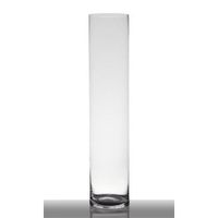 INNA-Glas Vase à poser au sol en verre SANSA, cylindre - rond, transparent, 90cm, Ø 19cm - Vase cylindrique - Vase transparent