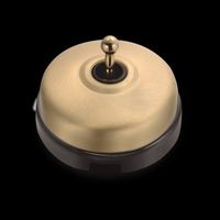 FONTINI - DIMBLER - Interrupteur Va & Vient Porcelaine Noire Coque Dorée Satinée Réf. 60308743
