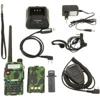 Baofeng UV-5R Talkie-walkie FM radio VHF/UHF avec double bande, affichage, veille et horloge intégrée