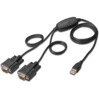 Adaptateur DIGITUS USB vers 2x série - Convertisseur RS232 - USB 2.0 Type-A - Chipset FTDI - Câble 1.5m
