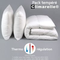 DODO - Pack Climarelle® Thermorégulation couette LEGERE + oreiller(s) 65x65 cm 240x260 cm