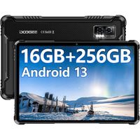 Tablette tactile DOOGEE R08 Robuste Tablette PC 10,1 pouces Android 13,7680mAh batterie 16Go+256Go, Double SIM, 13MP/GPS/OTG - Noir