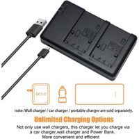 Batterie DSTE NP-FV70 Batterie de Remplacement en 2 pièces NP-FV70 Batterie + Double Chargeur USB compatible avec Sony HDR-CX210 