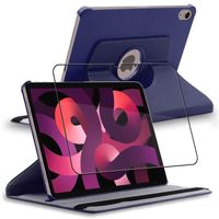 ebestStar ® pour Apple iPad 10.9 (2022) - Housse PU Cuir Rotatif 360 + Film protection écran en VERRE Trempé, Bleu Foncé