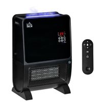 HOMCOM Chauffage humidificateur 2 en 1 avec éclairage LED 3 couleurs - chauffage soufflant 2000 W céramique PTC - 3 modes, timer