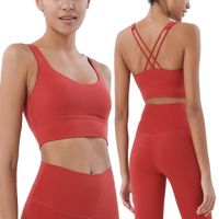 Soutiens-Gorge de Sport Femme Brassière Yoga Bra Sans Armature Sous-Vêtement,Rouge