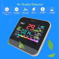 PM2.5 Testeur de la qualité de l'air Détecteur de l'air PM2.5 HCHO Méthanal TVOC AQI Moniteur de l'air température humidité