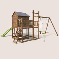 Aire de jeux pour enfant - SOULET - Cottage Crazy avec mur d'escalade et corde à grimper