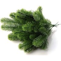 Lot De 15 Branches De Sapin Artificielles Vertes - 12 Cm De Long - Pour Décorations De Noël, Couronnes, Emballages Cadeaux - 7