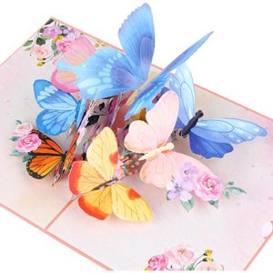 CARTE CORRESPONDANCE Dimeho Cartes pop up en forme de papillon et de fl