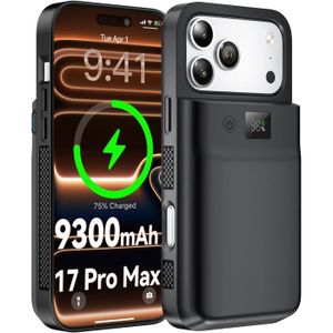 Coque Batterie 9300 MAh Pour IPhone 17/17 Pro - Recharge Rapide 20W - Écran LED - Protection Complète