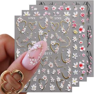 Stickers Autocollants Pour Nail Art - Motifs Fleurs Et Arabesques Pastels - Fabriqué En France - Neuf