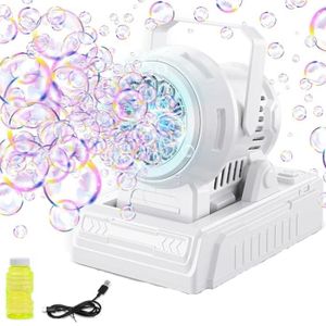 Machine à Bulles Automatique Rechargeable – 10 000+ Bulles/min – 6 Trous – 240 ML – Pour Fêtes & Mariage