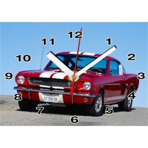 Horloge néon blanc 18 po pour Ford Mustang 40e anniversaire 1964-2004 - SIGNBOX-QLN720419 - Canada