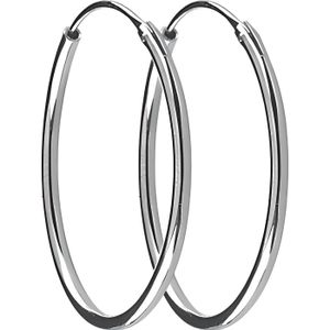 Grandes Boucles D'oreilles Créoles En Argent 925 Plaqué Argent - Diamètre 9cm, Neuf Avec étiquettes
