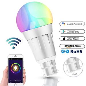Echo Weiqiao/® Ampoule Connect/ée Ampoule Intelligente 11W E27 RGB+CW LED Ampoule WiFi T/él/écommande de WiFi Variable et Multicolore Compatible avec Alexa Google Home et IFTTT
