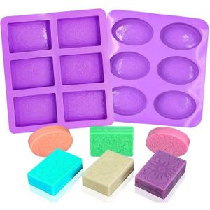 Godagoda 16PCS Set Moules Silicone Savon DIY 3D Rectangulaire Ovale Rond Petit Cadeau Manuel Accessoire