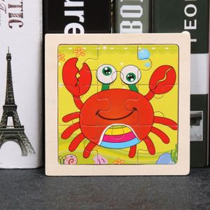 PUZZLE Crabe - Jouet en bois 3D Montessori pour enfants, 