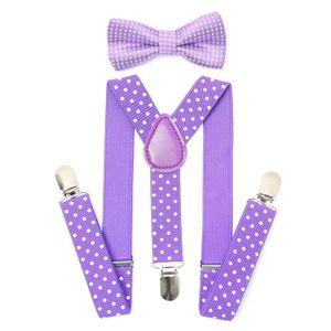 BRETELLES Vêtements,bretelles rayées arc en ciel pour enfants,ensemble de bretelles pour bébés garçons et filles,nœud papillon - Type Purple