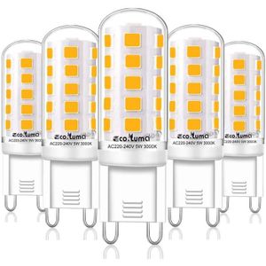 AMPOULE - LED Ampoule G9 LED 4W Equivalent 35W G9 Halogène, 420LM, Mini Lampe, Blanc Chaud 3000K, Sans Scintillement, AC220-240V, Lot de 5