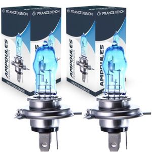 Turbocar - Ampoules iode H4 bleutées 12V 60/55W - Kit de 2 ampoules  halogènes, ampoule voiture - Eclairage krypton - Pour feux de croisement  et/ou de
