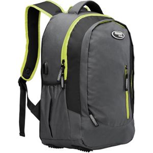 SAC À DOS DE RANDONNÉE Sac à Dos 35L Gris-Vert randonnée Montagne Sport Vacances école Port USB Tissu 600D Oxford Sac Ordinateur Portable compartiments