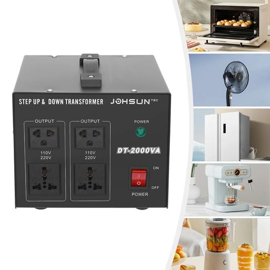 Transformateur/Convertisseur De Tension 800W - 110V⇄220V - 3 Prises - Voyant Lumineux - Pour Voyageurs