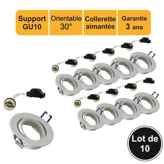 SEBSON Spot Encastrable Avec Douille GU10 - Spot Plafond Trou De - 13