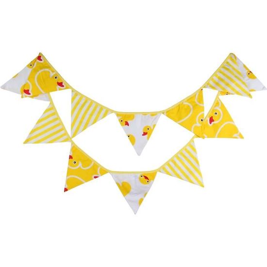 Guirlande Fanions Chambre Enfant 2,6 M - Bannière Drapeaux Triangulaires Coton Happy, Double Face Pour Décoration Bébé, Fête Jardin, Mariage