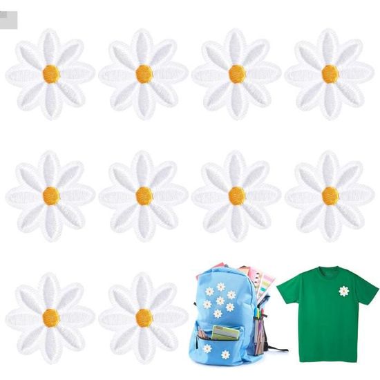 32 Patchs Broderie Marguerites - Fleurs Fer à Repasser - 4 Tailles (0.79 à 1.97 Pouce)