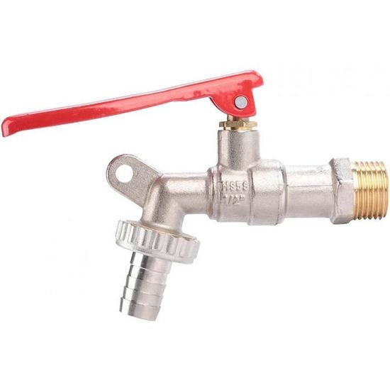 Robinet Vidange Bidon Hünersdorff DIN60/61 - Raccord 19mm Ou 3/4" - Naturel/Rouge - Écoulement Rapide